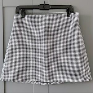 [ZARA] Black & White Houndstooth Mini Skirt